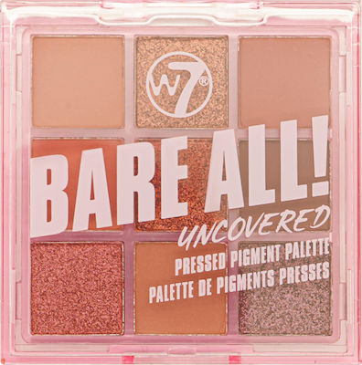 W7 Cosmetics Bare All Παλέτα με Σκιές Ματιών σε Στερεή Μορφή Uncovered 8.1gr