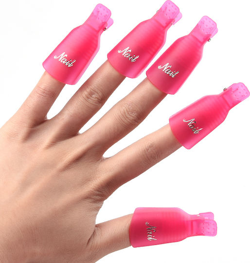 GlobalExpress Set of 10 Clips for Removal of Nail Polishes & Artificial Nails Clothespin 51759