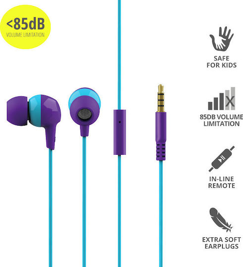 Trust Buddi Kids In-ear Handsfree με Βύσμα 3.5mm Μωβ