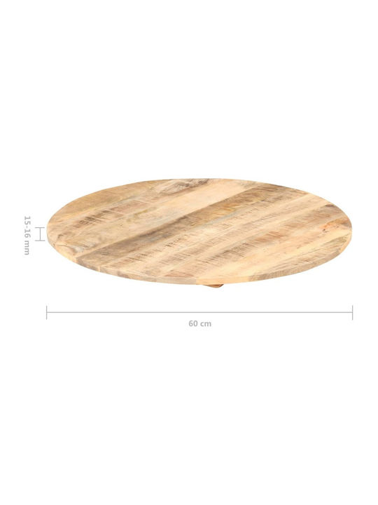 vidaXL Round Solid Wood Table Surface Natural 60x60cm