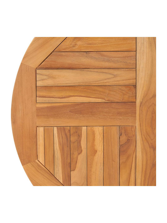 vidaXL Rund Tischoberfläche aus Massivholz in Braun Farbe 80x80x2.5cm 48986 1Stück