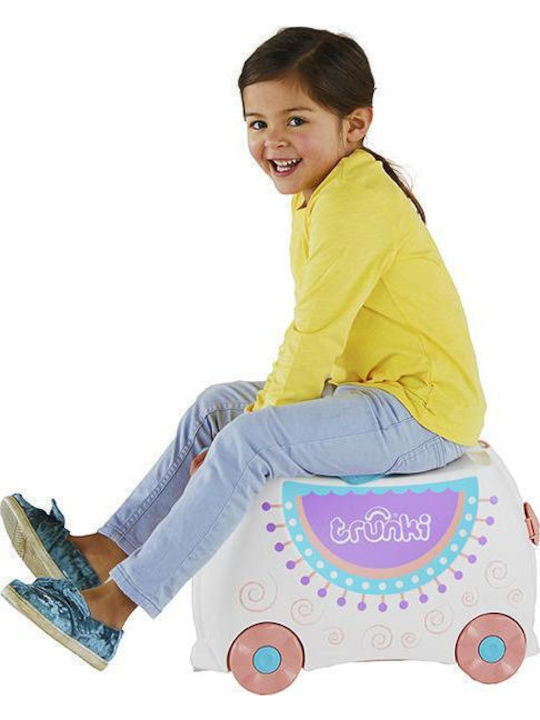 Trunki Lola The Llama Детски Куфар За Пътуване Кабинен Твърд Бял С 4 Колела Височина 31см