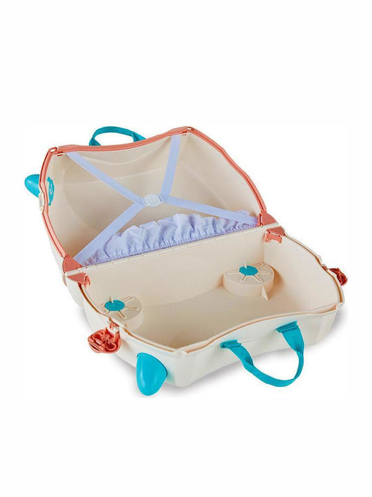 Trunki Lola The Llama Детски Куфар За Пътуване Кабинен Твърд Бял С 4 Колела Височина 31см