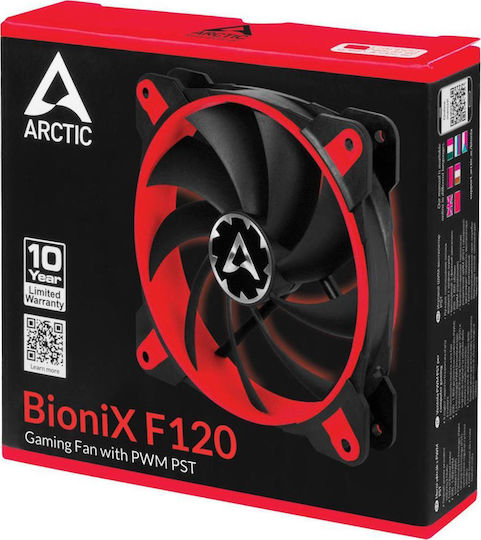 Arctic BioniX F120 Вентилатор за кутия с връзка 4-изводна ШИМ 1бр Червен