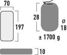 High Peak Dayton XL Semi-double Camping Sleeping Mat 197x70cm Thickness 10cm Black