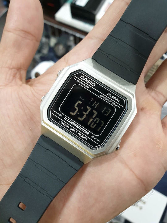 Casio Ψηφιακό Ανδρικό Ρολόι 41.2mm Χρονογράφος Μπαταρίας με Μαύρο Καουτσούκ Λουράκι