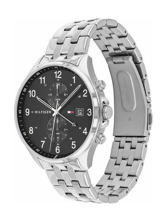 Tommy Hilfiger Montre West Watch Chronograph Battery with Silver Metal Bracelet