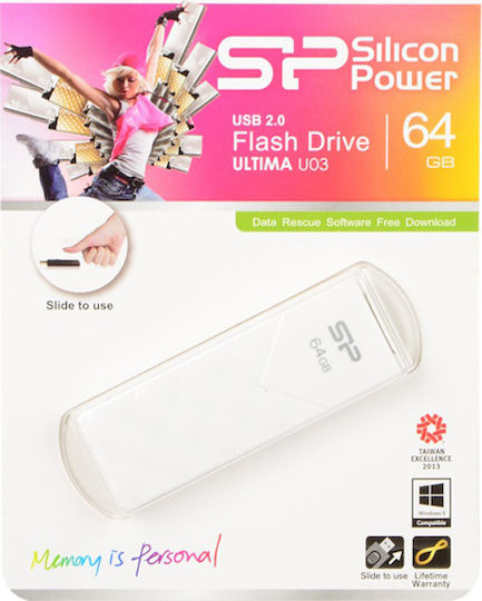 Silicon Power Ultima U03 64GB USB 2.0 Stick White