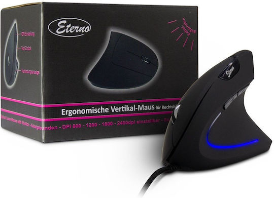 Inter-Tech Eterno KM-206W Cu fir Ergonomic Mouse Negru