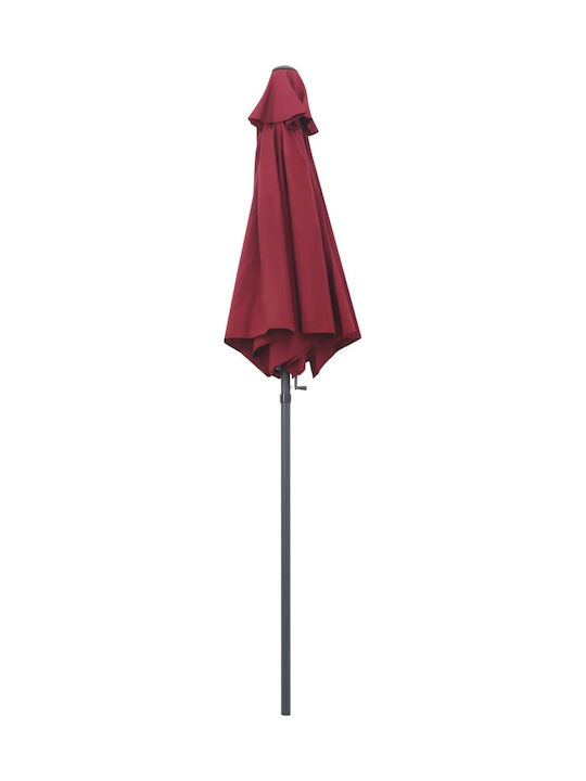 Round Aluminum Parasol Burgundy Diameter 2m