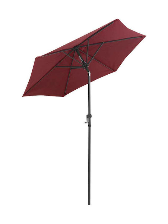 Round Aluminum Parasol Burgundy Diameter 2m
