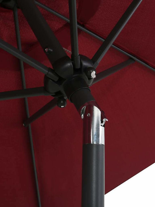 Round Aluminum Parasol Burgundy Diameter 2m