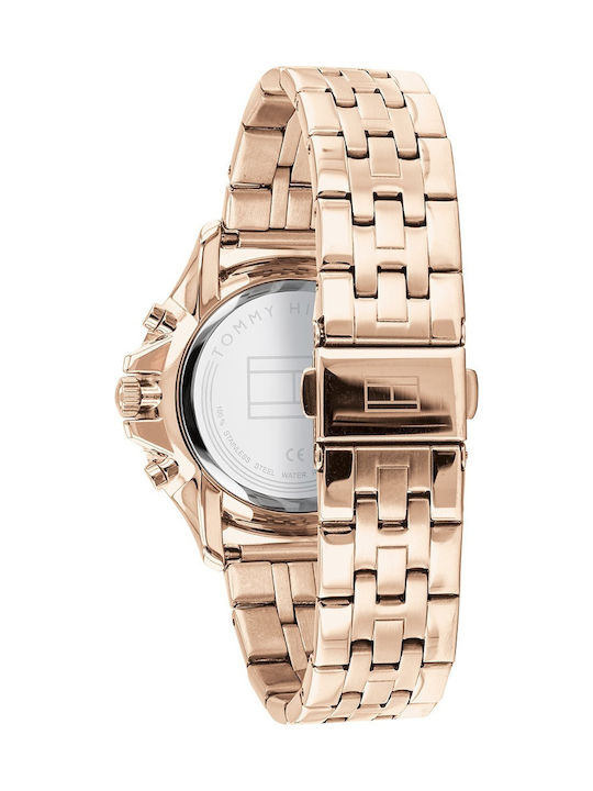 Tommy Hilfiger Harper Women's Watch Chronograph with Pink Gold Metal Bracelet