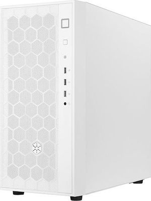 Silverstone FARA R1 Gaming Midi Tower Κουτί Υπολογιστή με Πλαϊνό Παράθυρο Λευκό