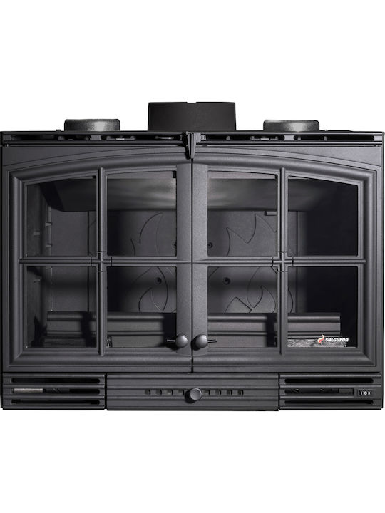 Salgueda Insert 800 2P E061-SM Ενεργειακό Τζάκι Κασέτα Ξύλου Αερόθερμο Αεραγωγών 18kW Ίσιο με Ανοιγόμενες Πόρτες