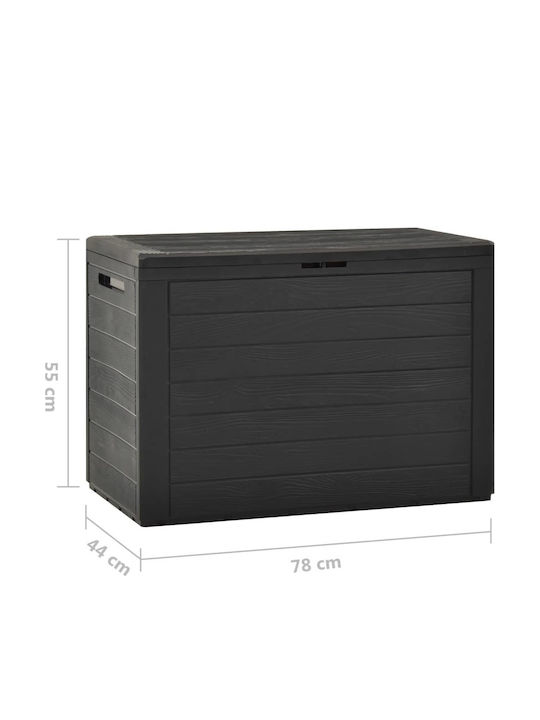 vidaXL Outdoor Storage Box 190lt Gray L78xW44xH55cm