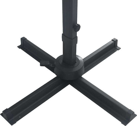 Hängender Quadratischer Aluminium-Garten- und Terrassen-Sonnenschirm Schwarz 4x3m