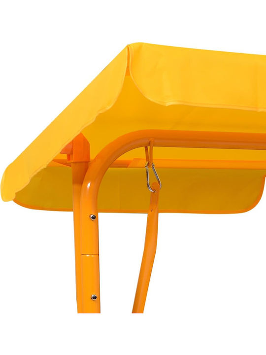 Garten & Veranda Schaukel mit Basis 2 Sitze Metallisch Gelb L115xB75xH110cm