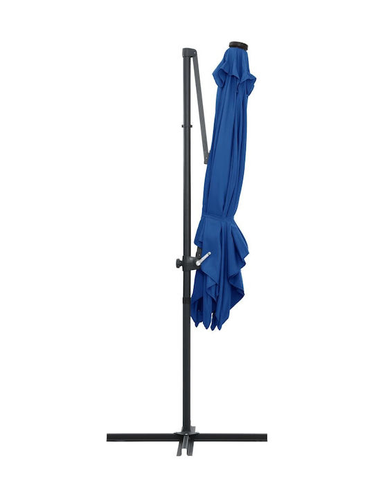 Hanging Square Parasol Metal Azur Blue 2.5x2.5m