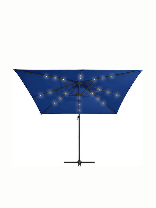 Hanging Square Parasol Metal Azur Blue 2.5x2.5m
