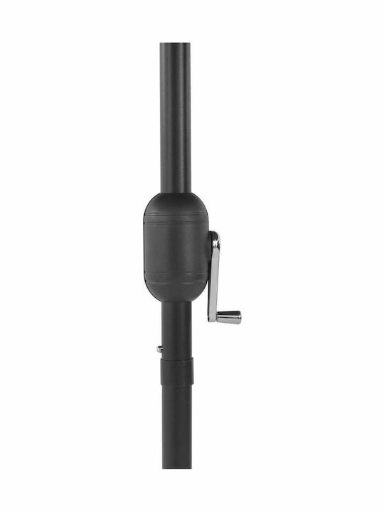 Round Aluminum Garden Umbrella Black Diameter 2.7m