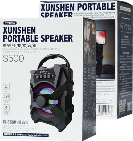 Proda PD-S500 Bluetooth Speaker 5W with Radio and Battery Life up to 4 hours Black