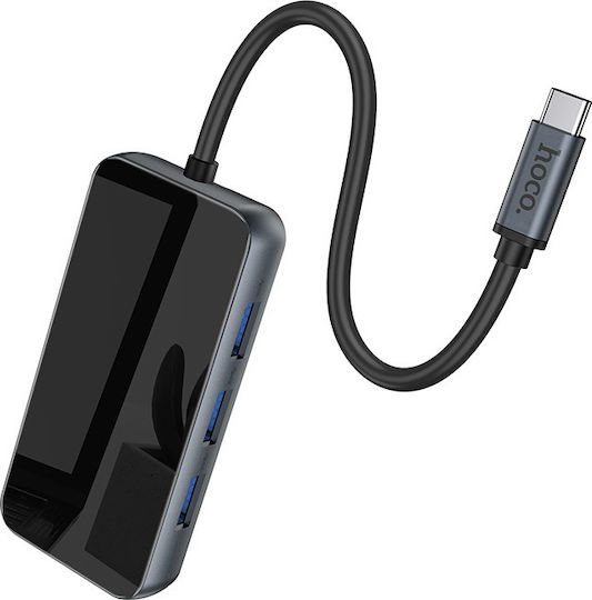 Hoco HB16 Easy expand USB-C Docking Station mit HDMI 4K PD Ethernet Gray