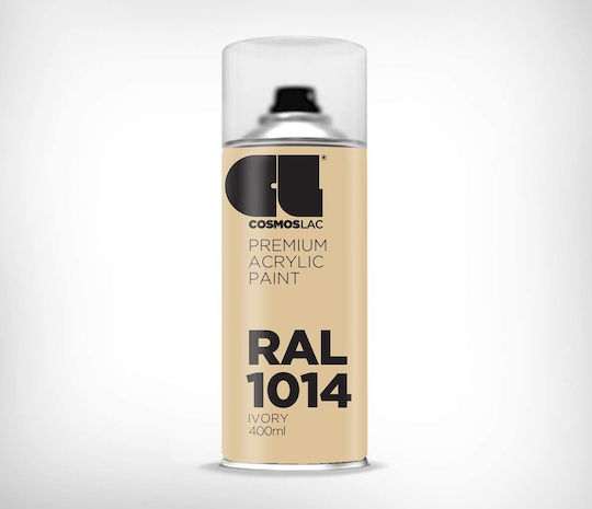 Cosmos Lac Spray Paint Premium Acrylic with Metallic Effect Ivory RAL 1014 400ml