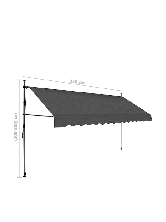 vidaXL Terrace Freestanding Tent with LED Light Charcoal 3.5x1.2cm