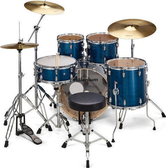 Millenium MX422 Standard Set Drum Set Blue Lining
