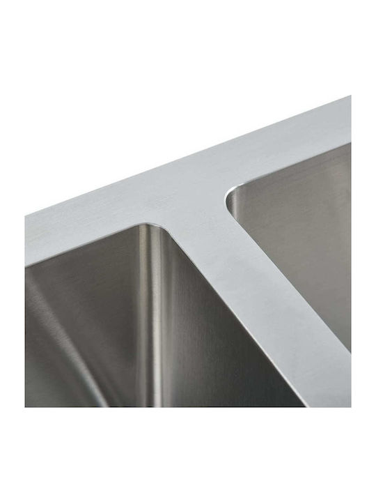 vidaXL Ένθετος Νεροχύτης Inox Brushed Μ76xΠ44cm Ασημί