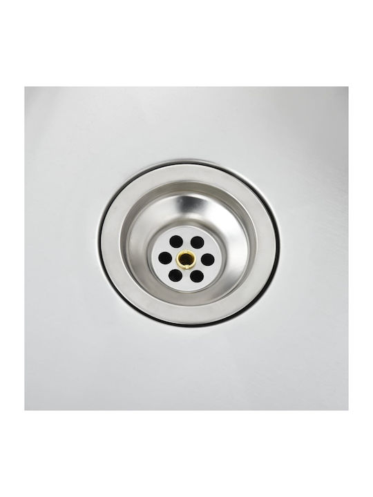 vidaXL Drop-In Sink Inox Brushed W76xD44cm Silver