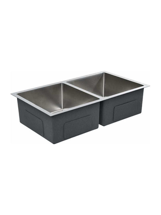 vidaXL Ένθετος Νεροχύτης Inox Brushed Μ76xΠ44cm Ασημί