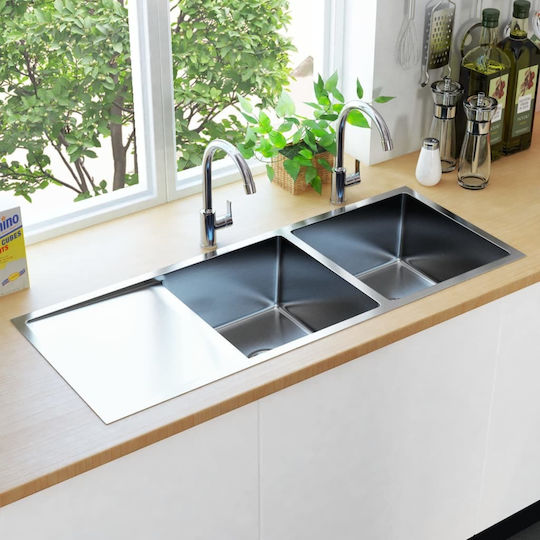 vidaXL 145081 Ένθετος Inox Brushed Μ111.5xΠ44cm Ασημί vidaXL 145081 Ένθετος Inox Brushed Μ111.5xΠ44cm Ασημί