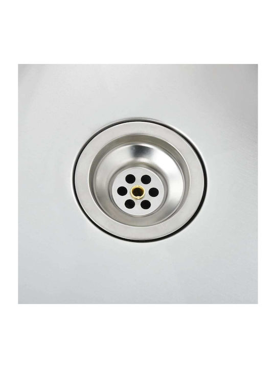 vidaXL Drop-In Sink Inox Brushed W111.5xD44cm Silver