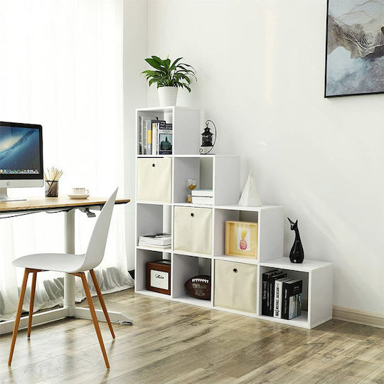 Βιβλιοθήκη Λευκό 129.5x29x129.5εκ.