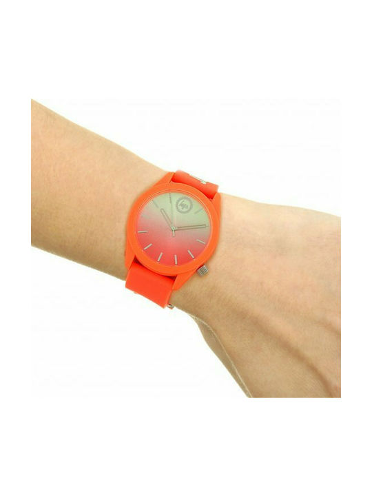 Hype Uhr mit Orange Kautschukarmband HYL020ON