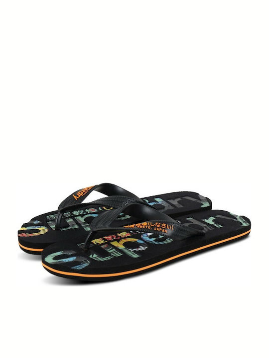 Superdry Scuba Camo Flip Flops bărbați Negri