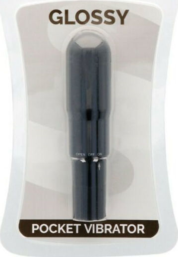 Glossy Pocket Vibrator Mini Δονητής 10.7cm Black