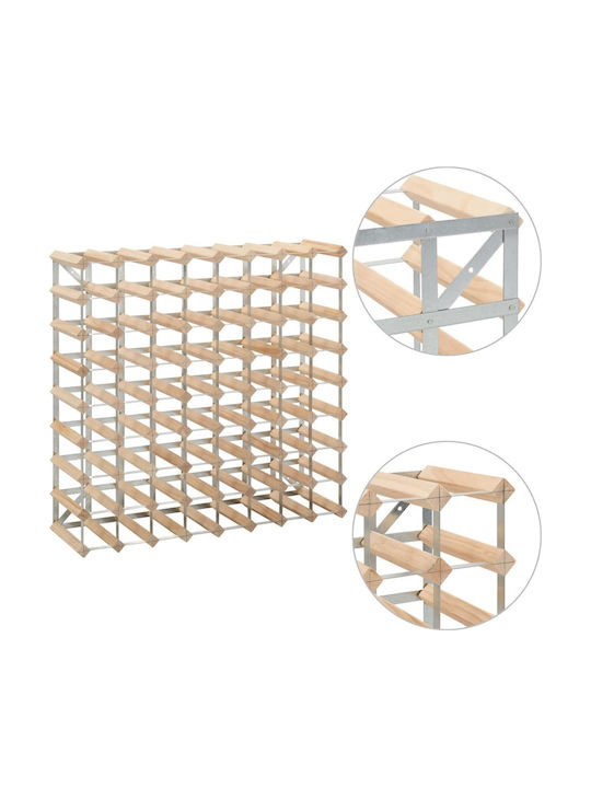 vidaXL Cu picioare Cămară de Băuturi Lemn pentru 72 Sticle Bej 80x22.5x80εκ.