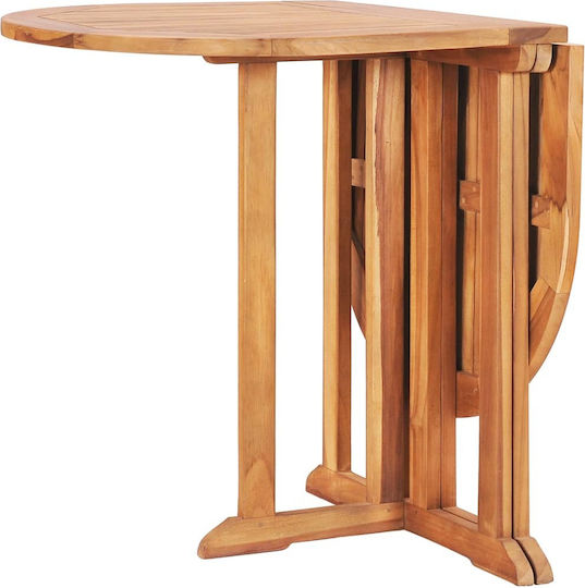 Outdoor Dinner Foldable Wood Table Natural 120x70x75cm