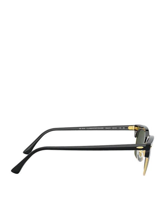 Ray Ban Clubmaster Square Unisex Sunglasses with Black Frame and Green Lens RB3916 130331