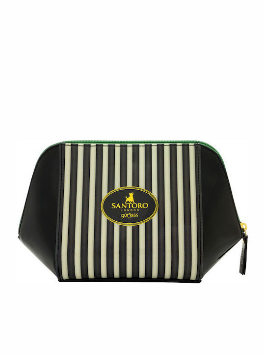Toiletry Bag Classic Stripe in Black color 20cm