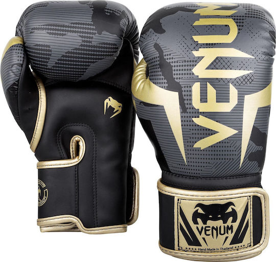 Venum Elite Synthetic Leather Boxing Competition Gloves Black