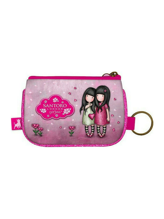 Santoro Sparkle And Bloom You Can Have Mine Kids' Wallet Coin with Zipper & Keychain for Girl Pink 1044GJ02