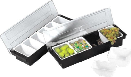 The Bars Plastic Condiment Dispenser with 6 Compartments with Dimension 50x15cm