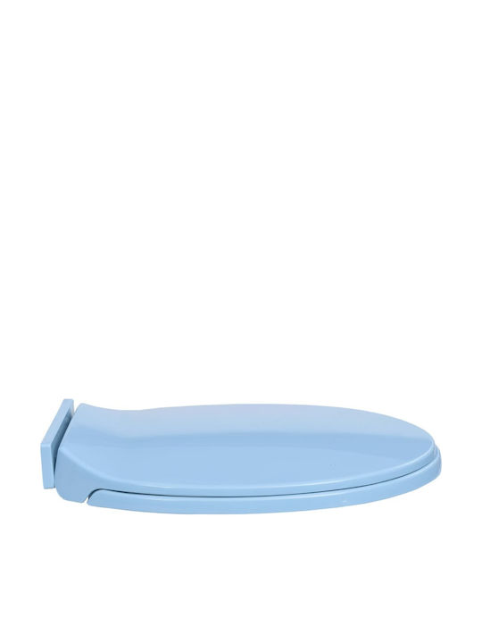 vidaXL Plastic Soft Close Toilet Slim Seat Blue 46cm