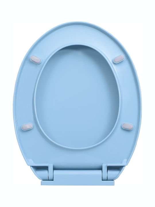 vidaXL Plastic Soft Close Toilet Slim Seat Blue 46cm