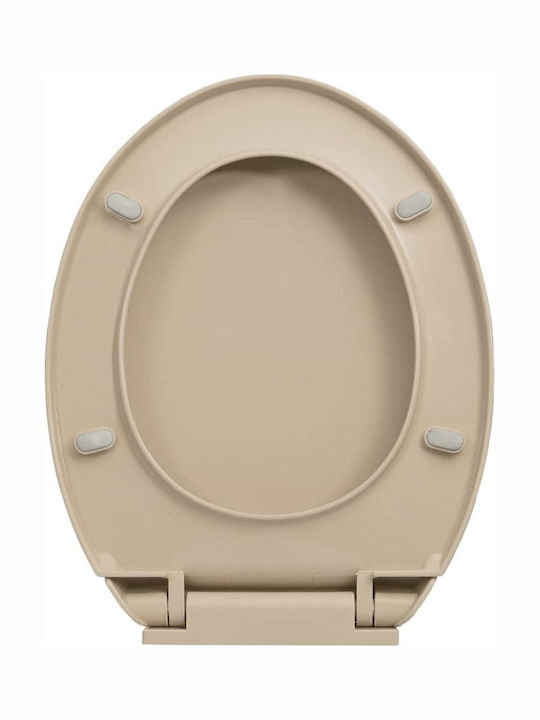 vidaXL Καπάκι Λεκάνης Soft Close Πλαστικό 46x34cm Μπεζ