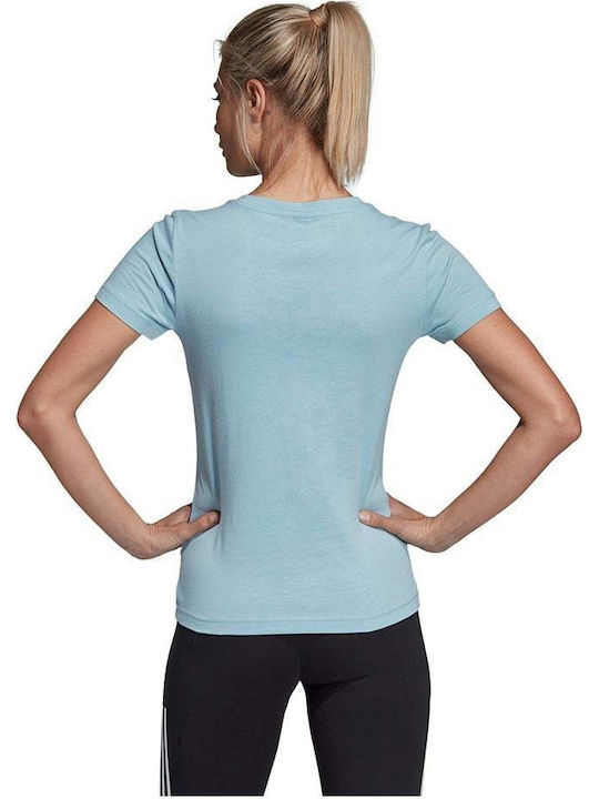 Adidas Emblem Damen Sportlich T-shirt Blau